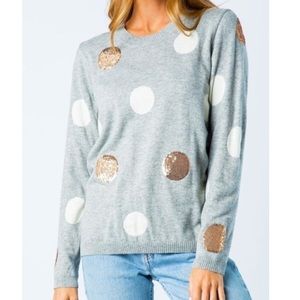 Cozy Casual Gray Polkadot Sweater Size S/M